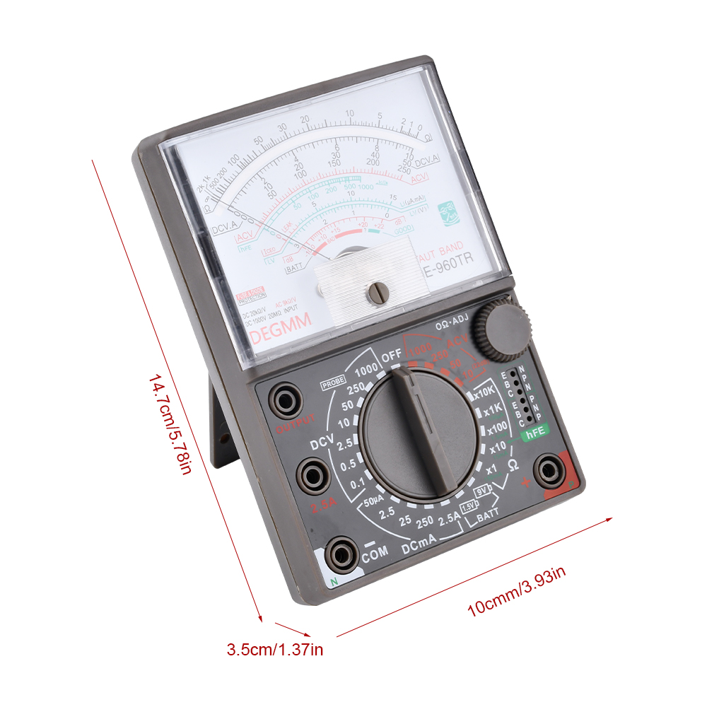 DE-960TR Pointer Mechanical Analog Multimeter Multi-Function AC DC Volt Ohm Current Electrician Maintenance Universal Test Meter — reference image 13