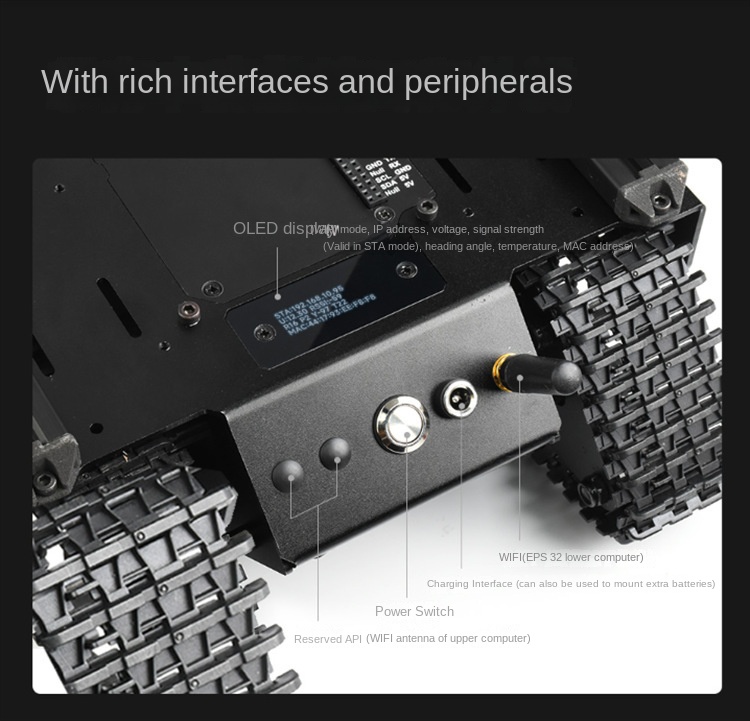 Waveshare Flexible And Expandable 6×4 Off-Road UGV, With Extension Rails and ESP32 Slave Computer — reference image 11