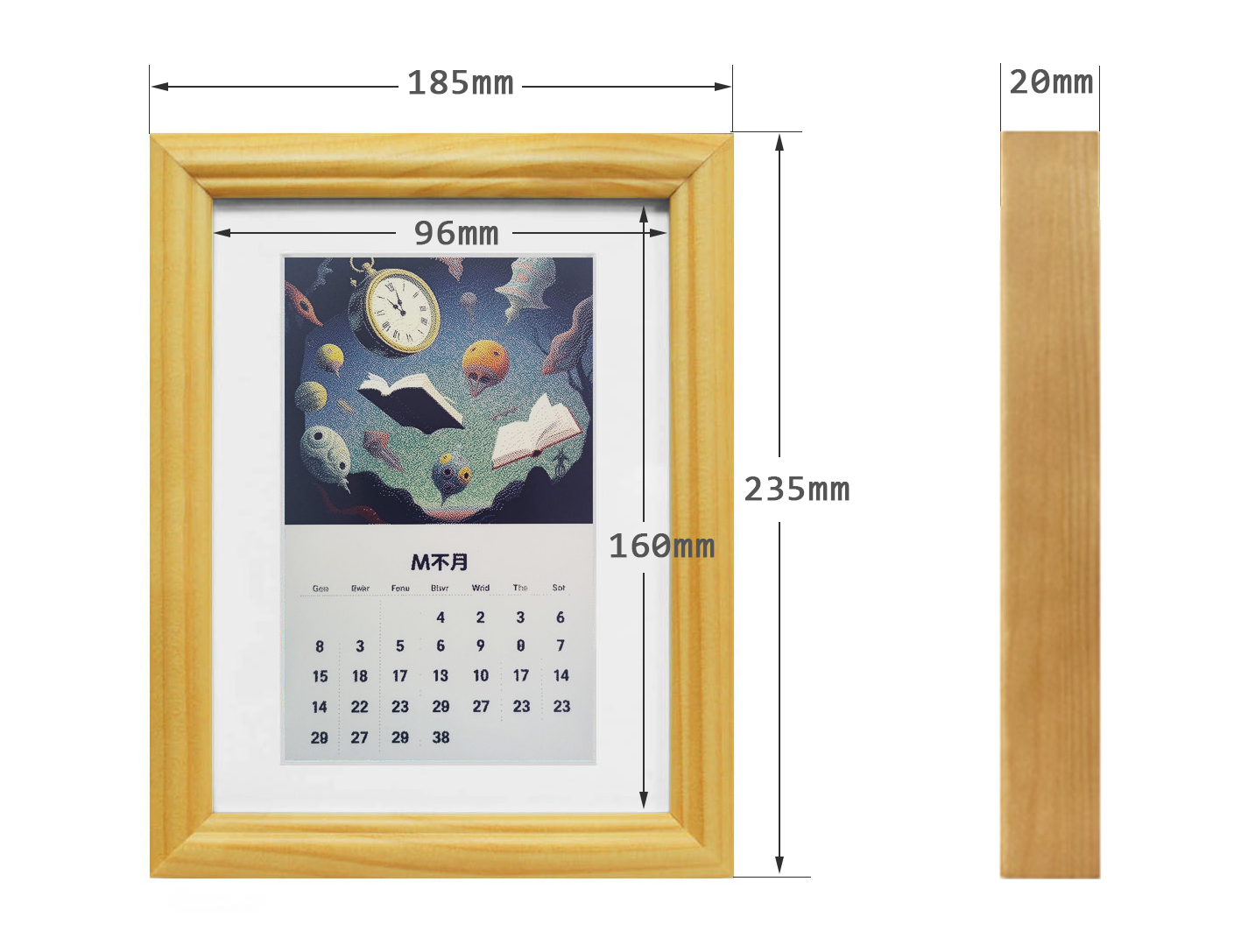 E6 7.3-inch Color E-Paper Frame Solid Wood Design Ultra-Long Standby 800×480 E Ink Photo Frame — reference image 5
